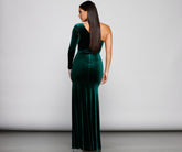 Cheyenne Formal One Shoulder Velvet Dress Sai Feel